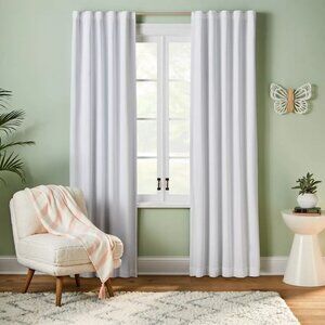 Pillowfort Solid White Twill Single Blackout & Lined Curtain Panel 42" x 84"